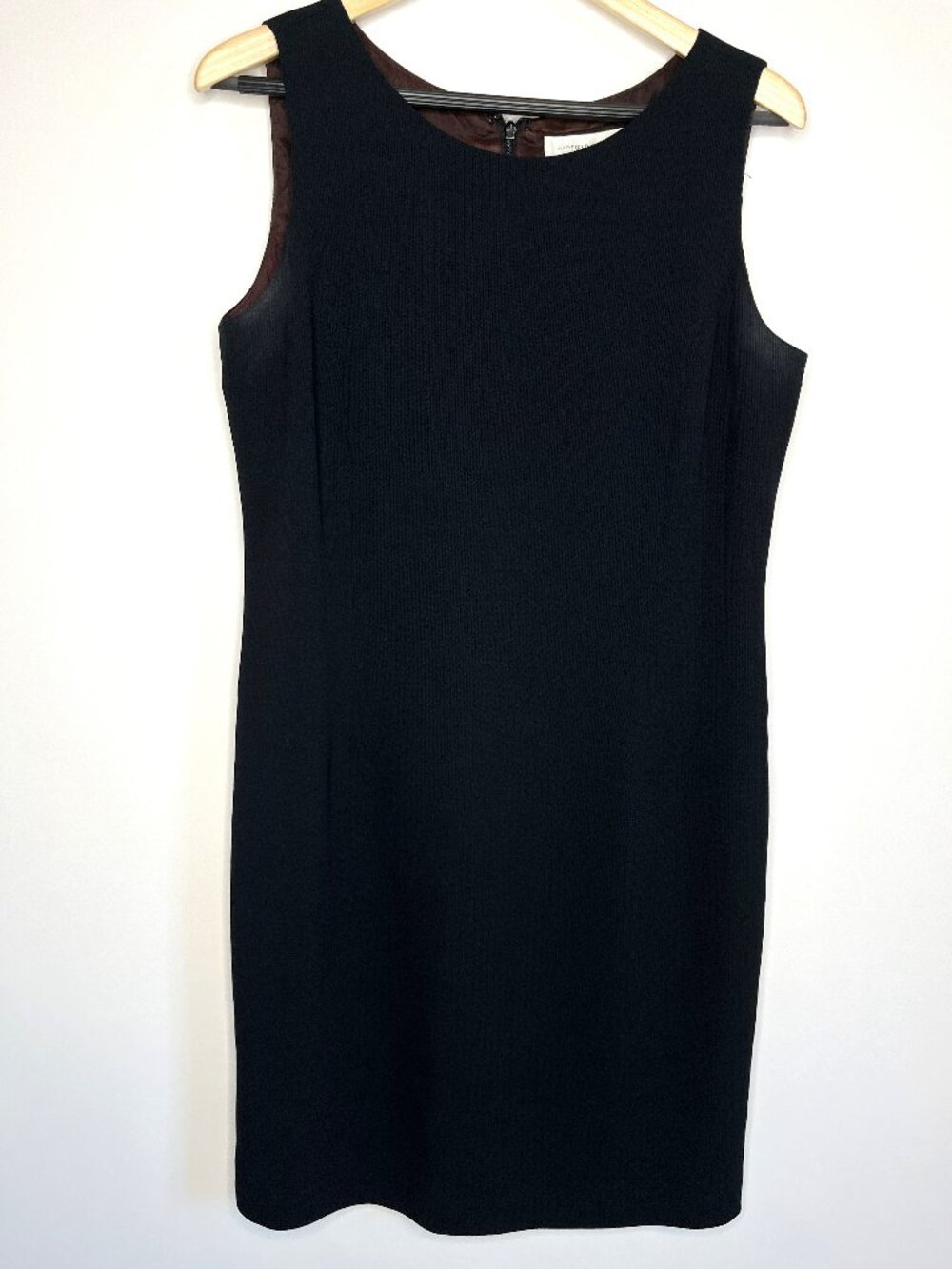 Garfield & Marks Vintage Boho Black Boardroom Dress Textured Crepe USA Size 12